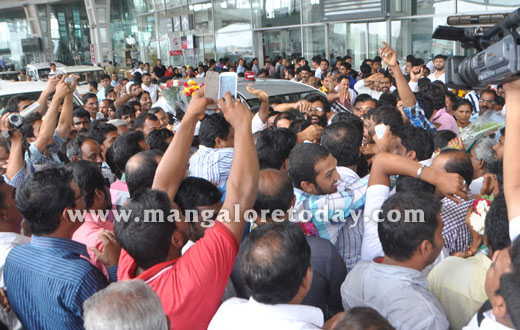 UT Khader in Mangalore Airport